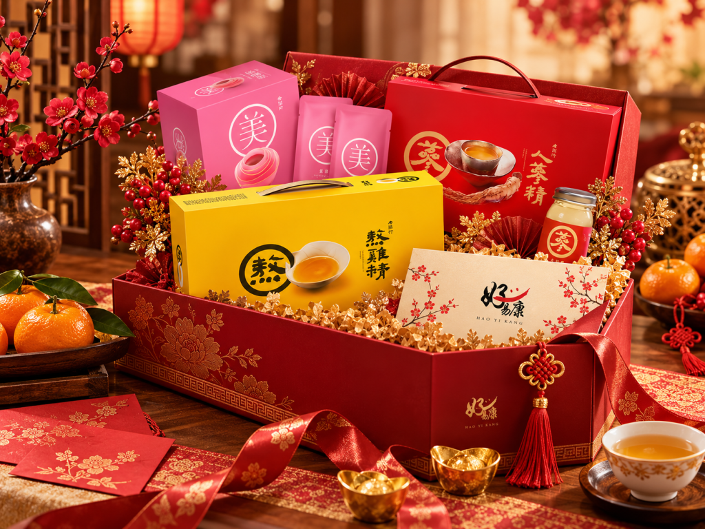 Corporate wellness hamper in Singapore with Hao Yi Kang chicken essence and ginseng essence