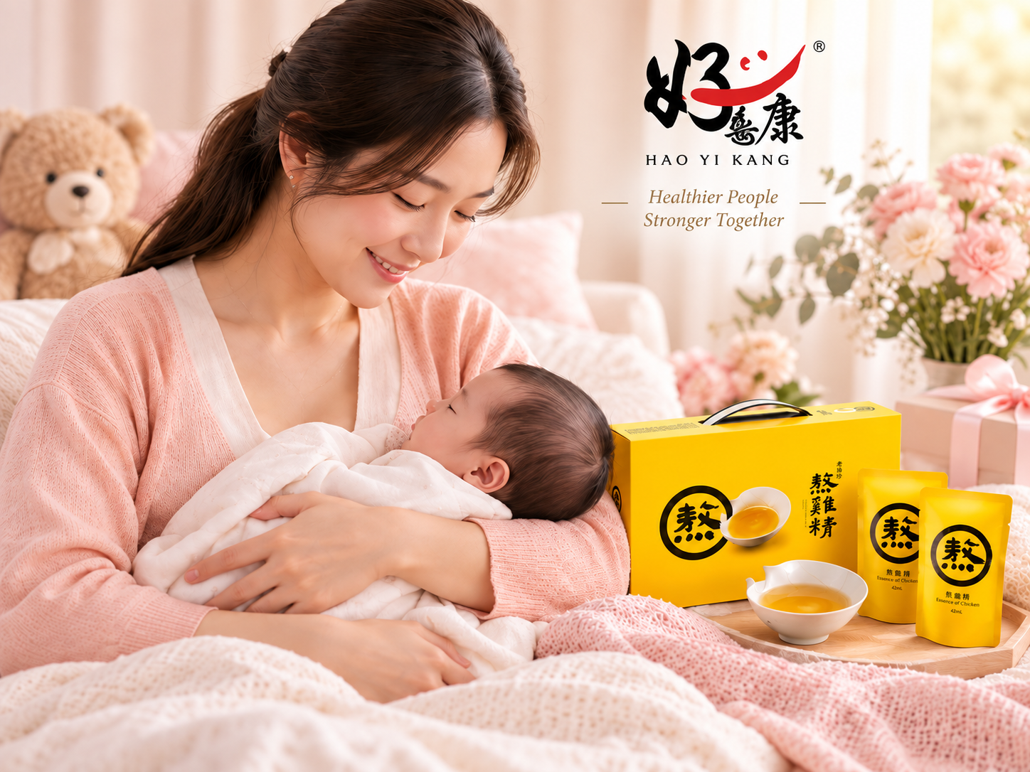 Postpartum wellness gift idea for a new mum in Singapore with chicken essence.