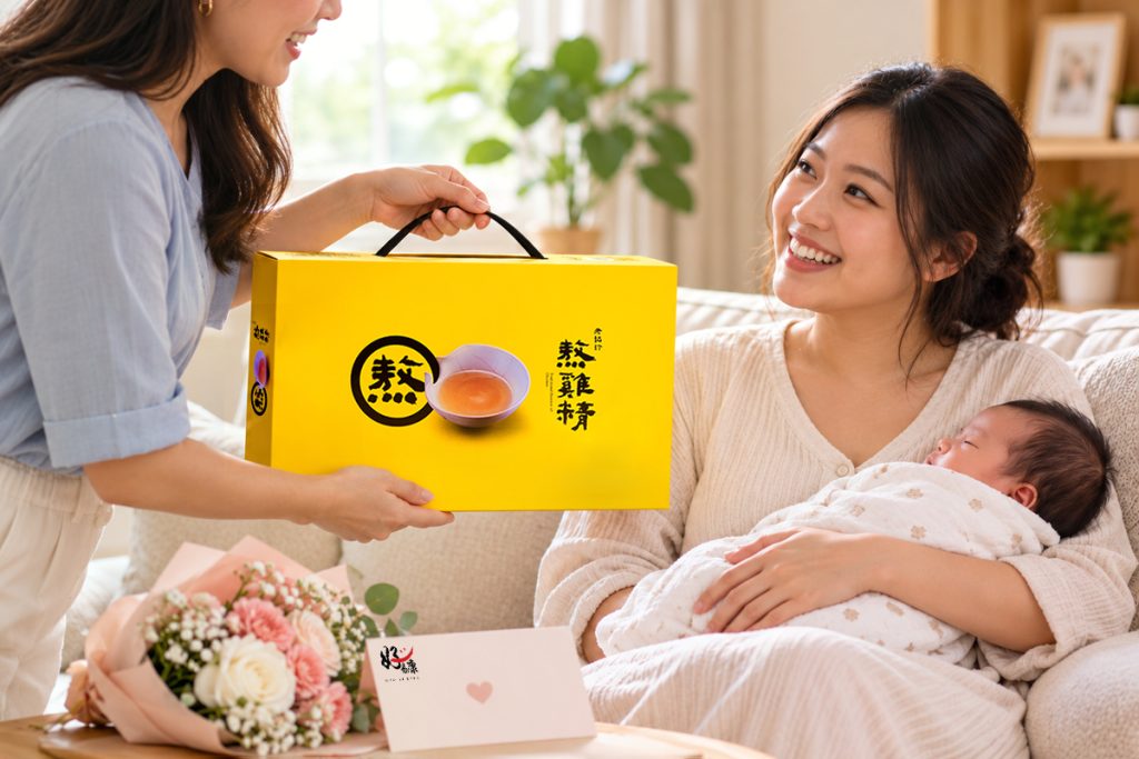 Lao Xie Zhen by Hao Yi Kang chicken essence as a wellness gift for a new mum