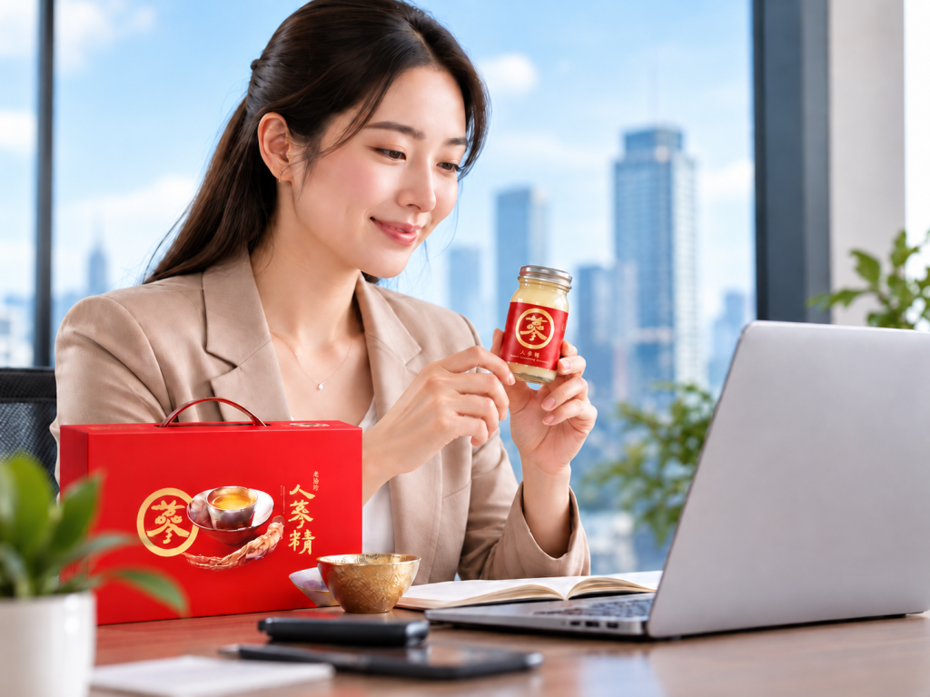 Wellness gift for busy professionals in Singapore featuring Hao Yi Kang ginseng essence.
